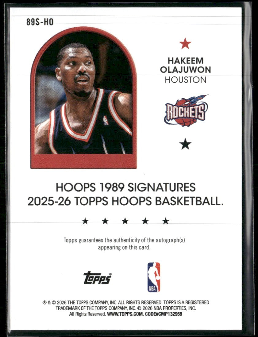 2025-26 Hoops 1989 Hoops Signatures Hakeem Olajuwon AU #89S-HO