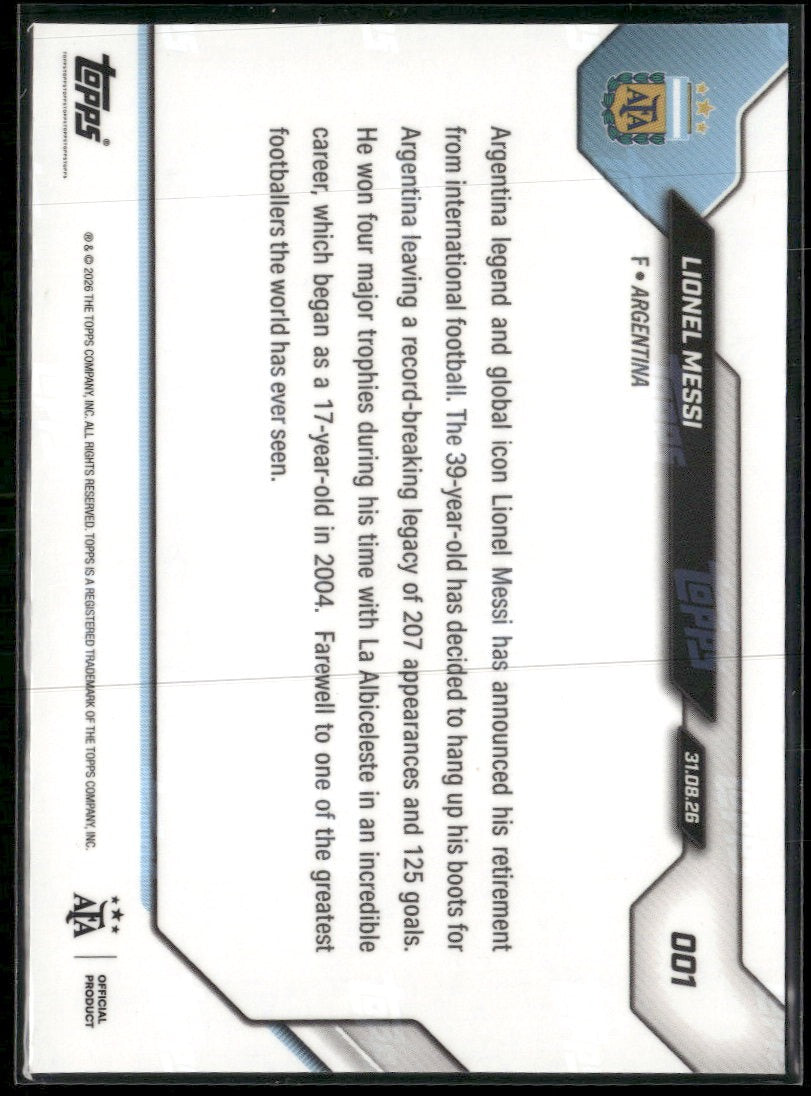 2026 Topps Now The End of an Era Lionel Messi #001