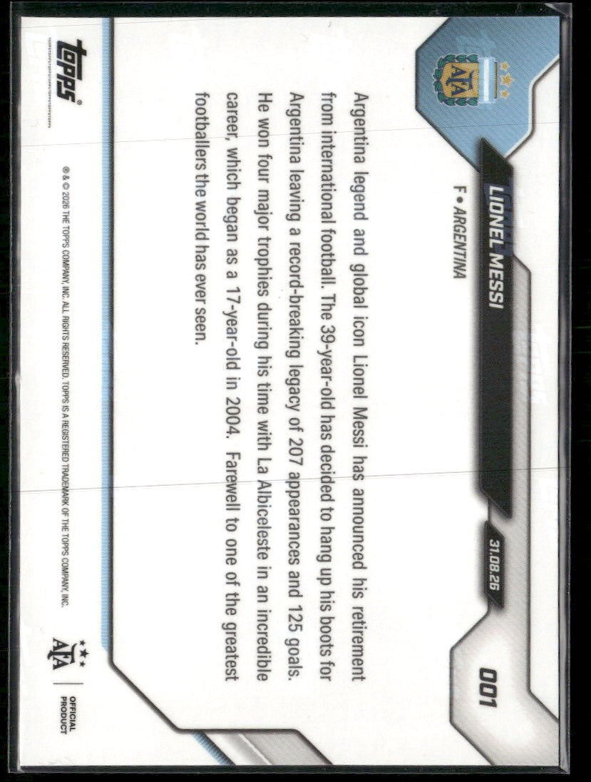 2026 Topps NOW The End of an Era Lionel Messi #001