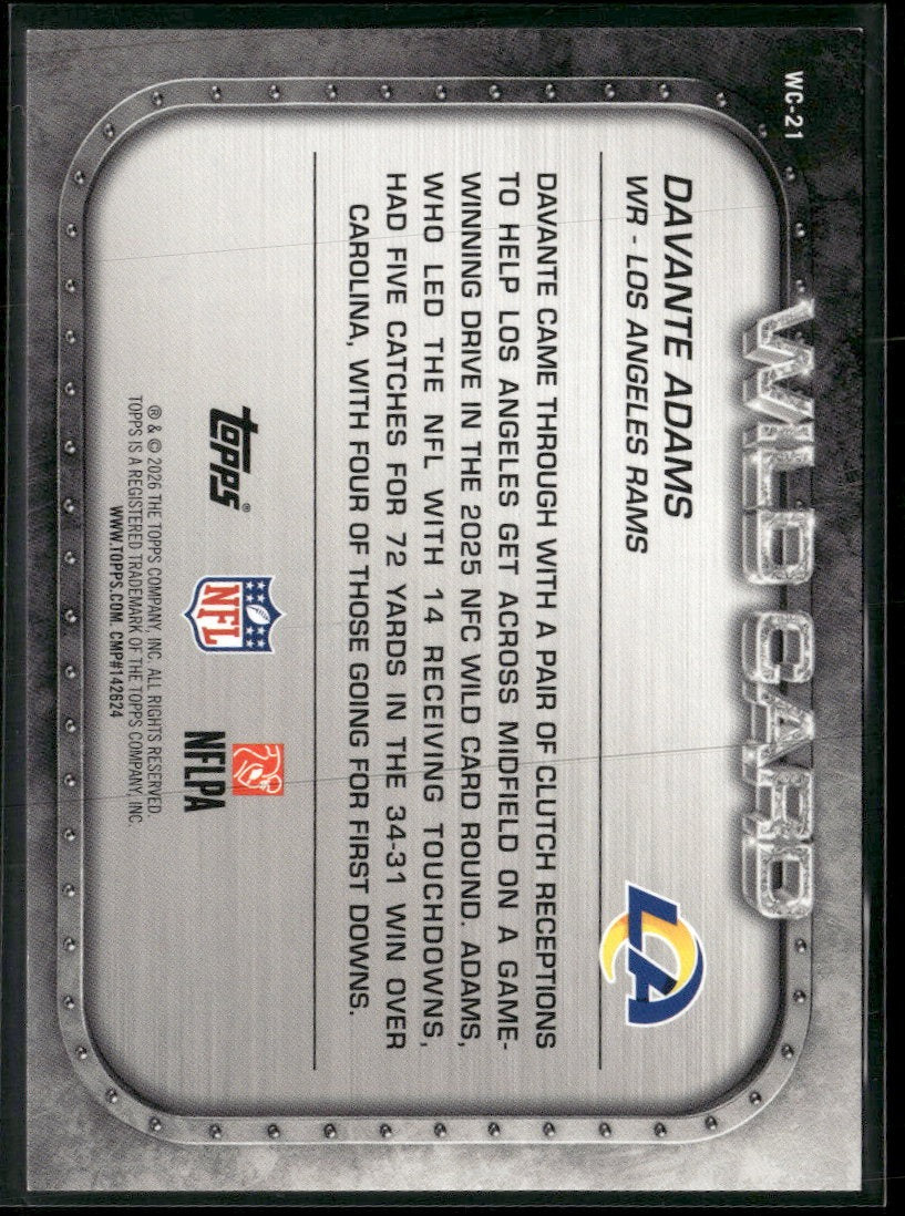 2026 Topps Flagship Wild Card Moments Orange Davante Adams #/25 #WC-21