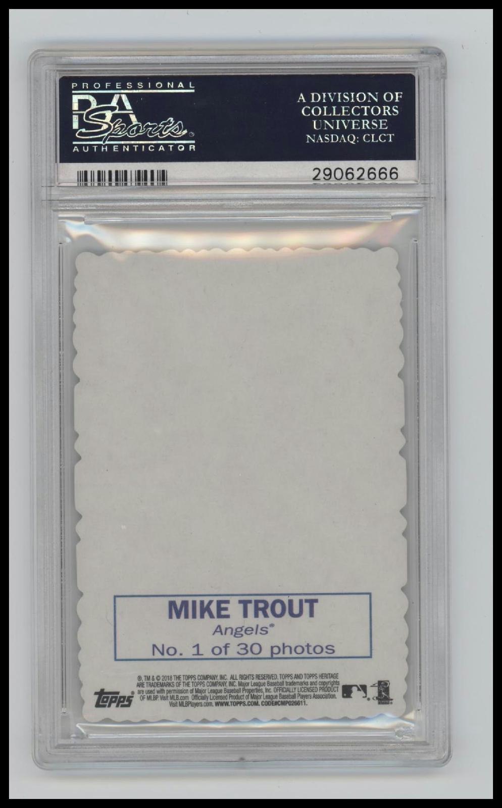 2018 Topps Heritage 1969 Topps Deckle Edge Mike Trout 10 PSA #1