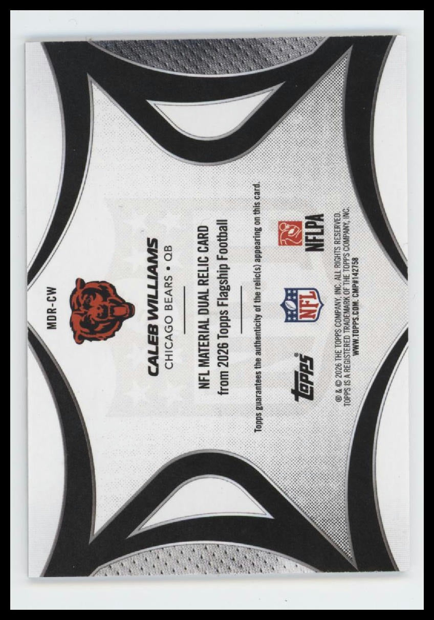2026 Topps Flagship NFL Materials Dual Relics Gold Caleb Williams #/50 #MDR-CW