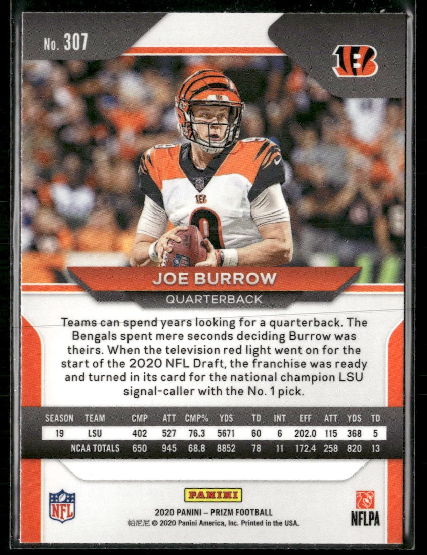 2020 Panini Prizm Joe Burrow RC #307