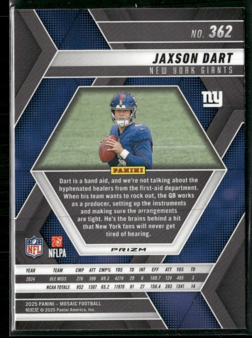 2025 Panini Mosaic Purple Scope Jaxson Dart RC #362