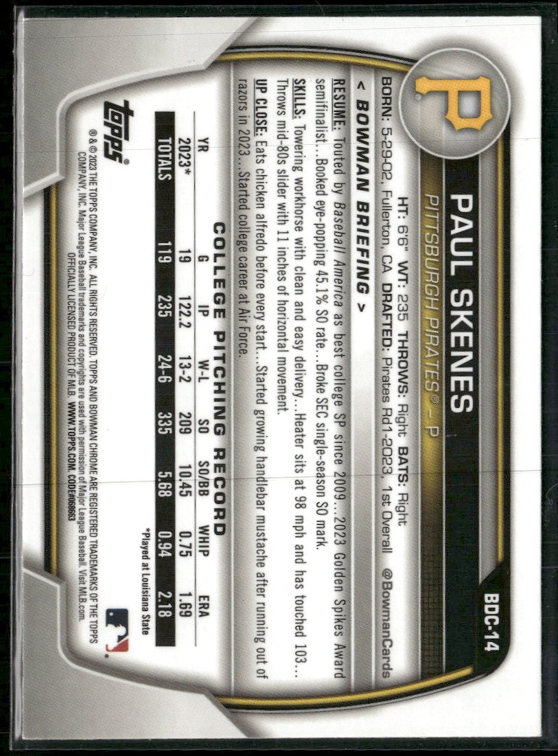 2023 Bowman Draft Chrome Paul Skenes #BDC-14