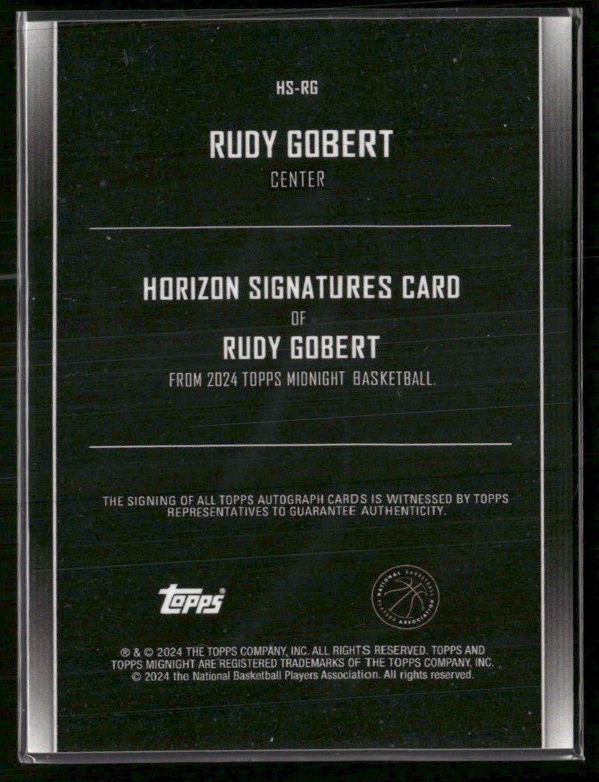 2023-24 Topps Midnight Horizon Signatures Dusk Rudy Gobert #/75 AU #HS-RG