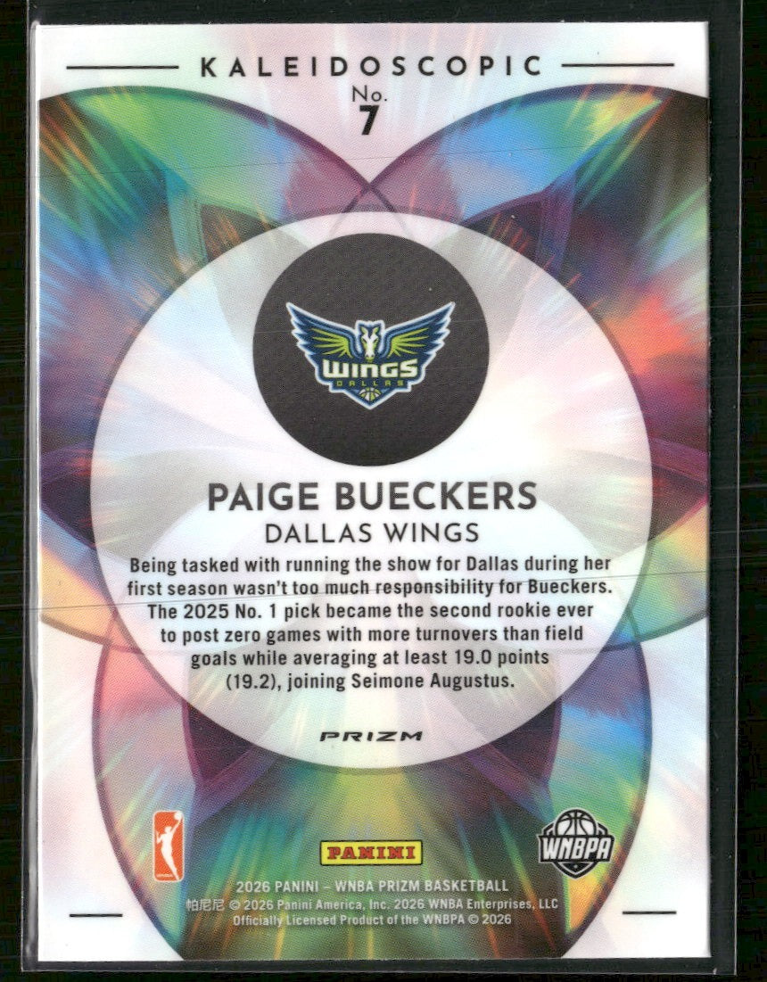 2026 Panini WNBA Prizm Kaleidoscopic Paige Bueckers #7
