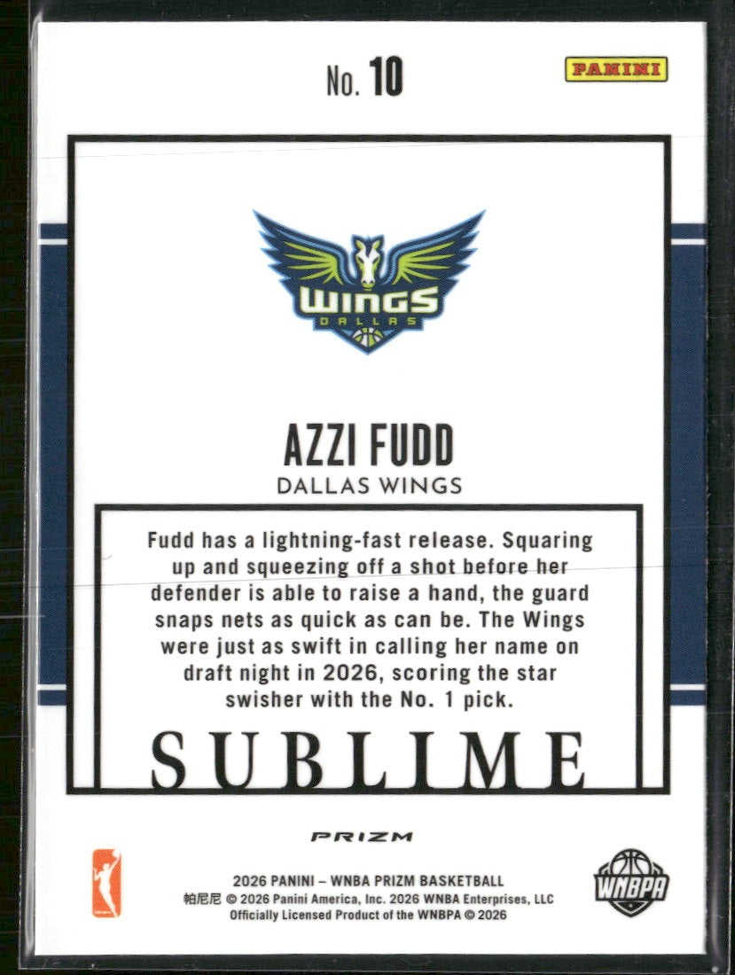 2026 Panini WNBA Prizm Sublime Rookie Azzi Fudd #10