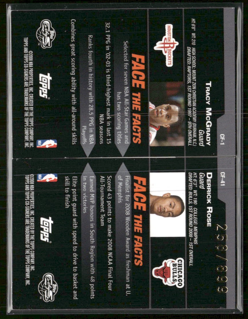 2008-09 Topps Co-Signers Derrick Rose / Tracy McGrady #/899 #CF-1 CF-41