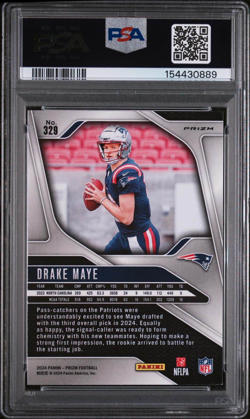 2024 Panini Prizm Silver Prizm Drake Maye 8 PSA #329