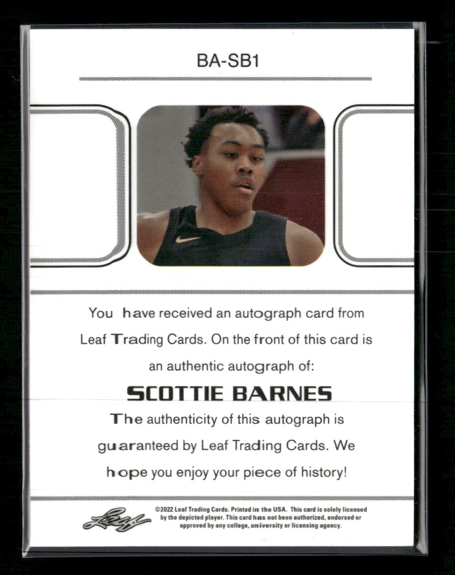 2021-22 Leaf Metal Scottie Barnes AU #BA-SB1