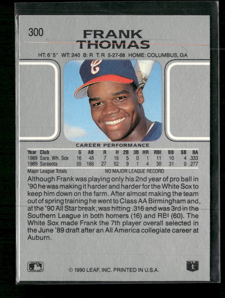 1990 Leaf Frank Thomas RC #300