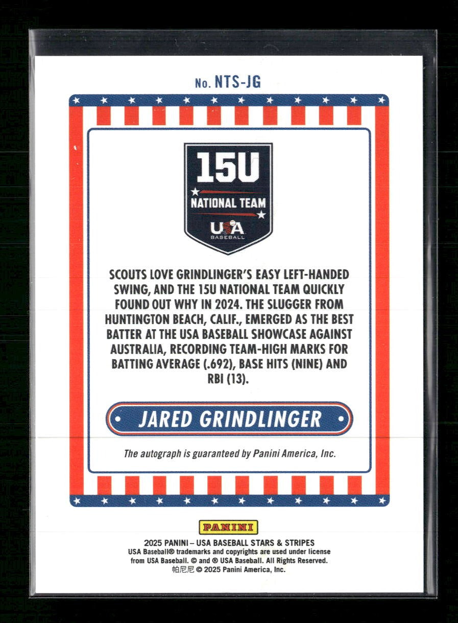 2025 Panini S&S USA 15U National Team AU Red Jared Grindlinger #/99 AU #NTS-JG