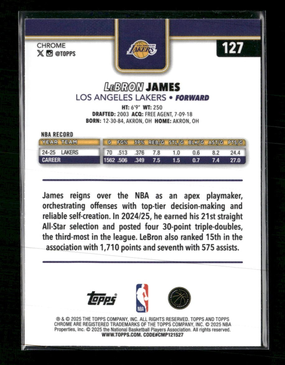 2025-26 Topps Chrome Refractor LeBron James #127
