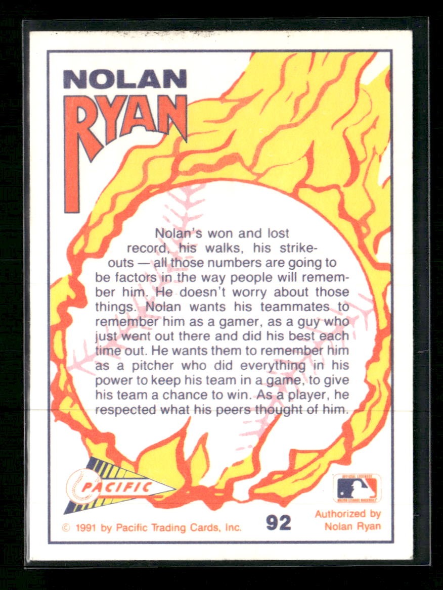1991 Pacific Nolan Ryan Texas Express I Nolan Ryan #92