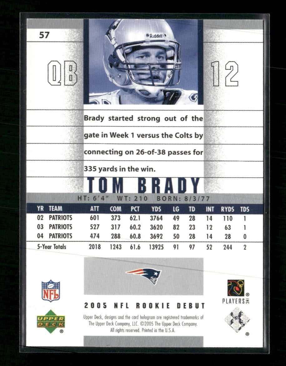 2005 Upper Deck Rookie Debut Tom Brady #57