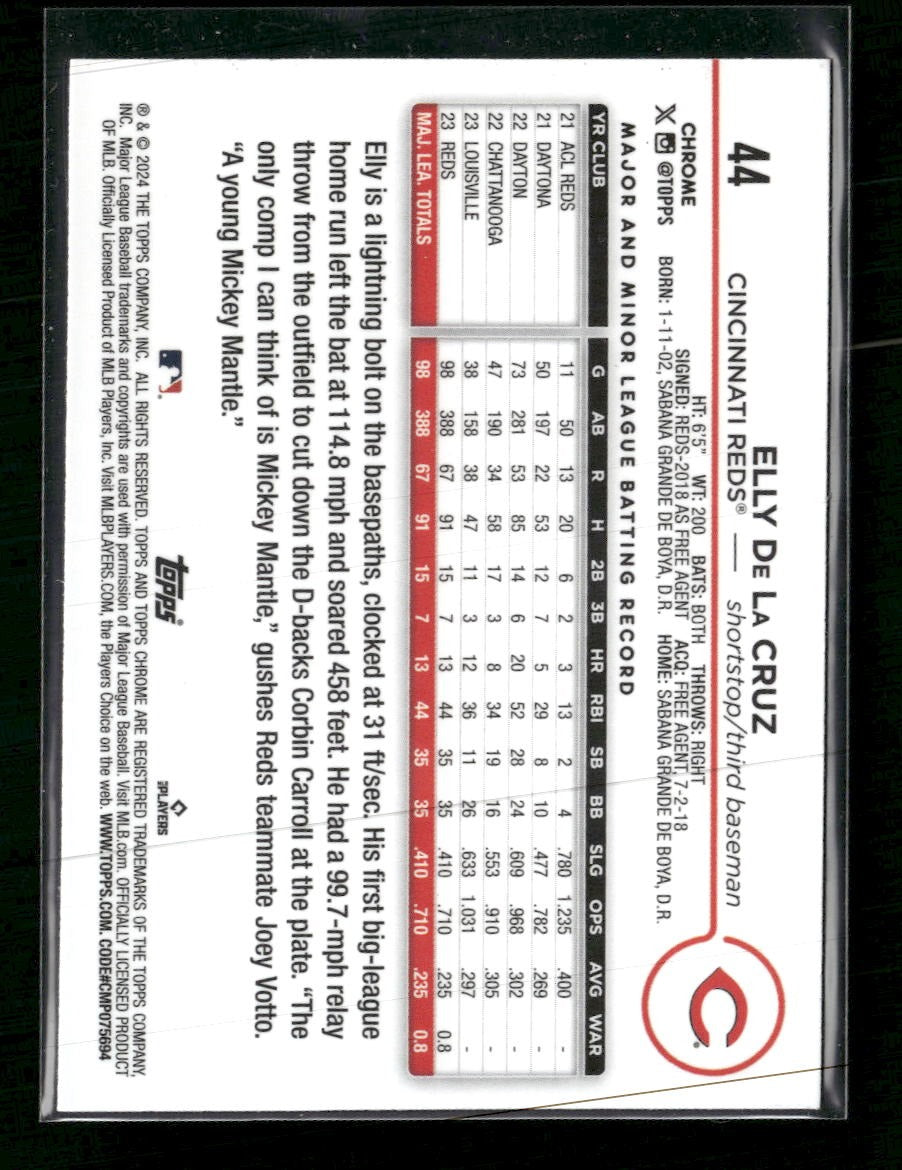 2024 Topps Chrome X-Fractors Elly De La Cruz RC #44