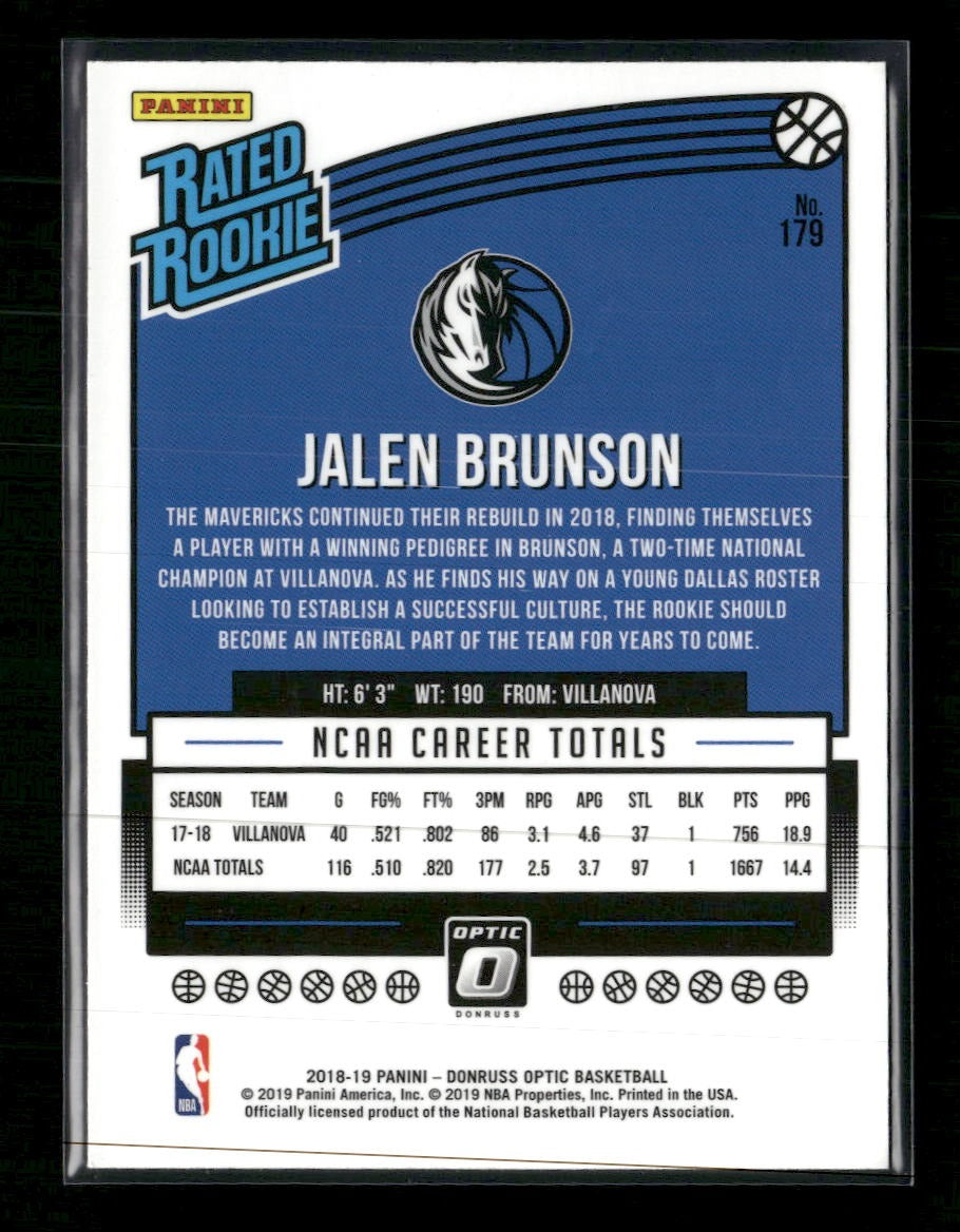 2018-19 Donruss Optic Holo Jalen Brunson RC #179