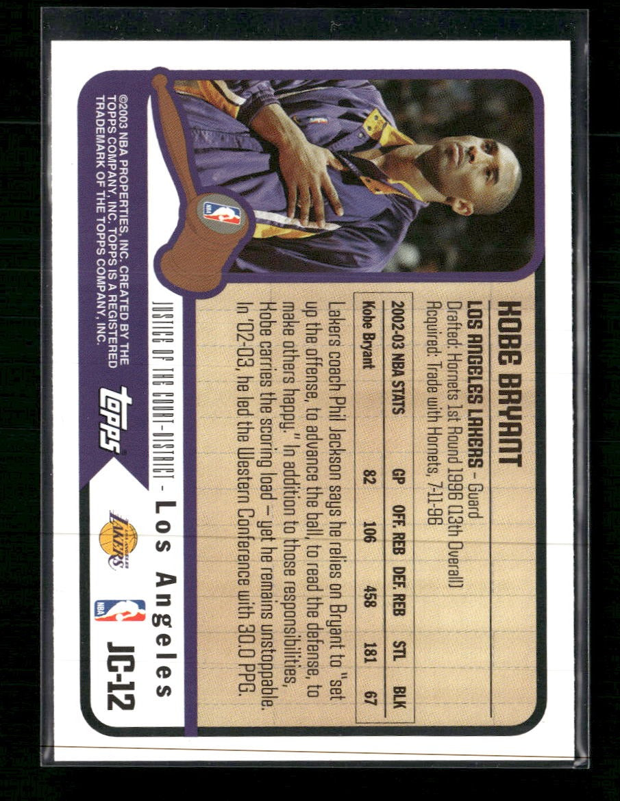 2003-04 Topps Justice of the Court Kobe Bryant #JC-12