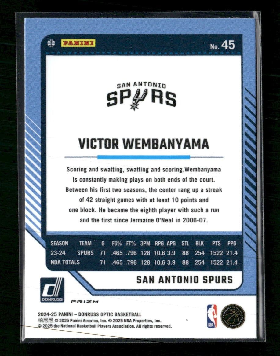 2024-25 Donruss Optic Holo Victor Wembanyama #45