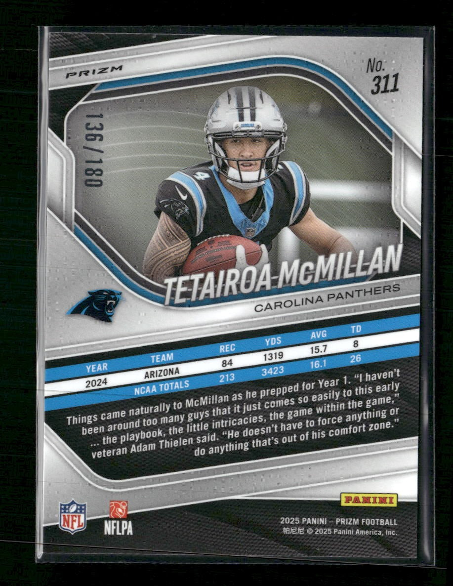2025 Panini Prizm Pigskin Tetairoa McMillan #/180 #311