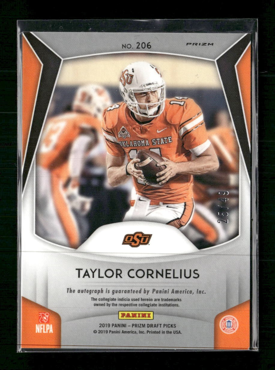 2019 Panini Prizm Draft Picks Hyper Prizm AU Taylor Cornelius #/49 AU #206