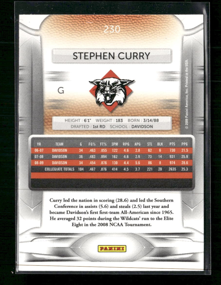 2009-10 Panini Prestige Stephen Curry RC #230