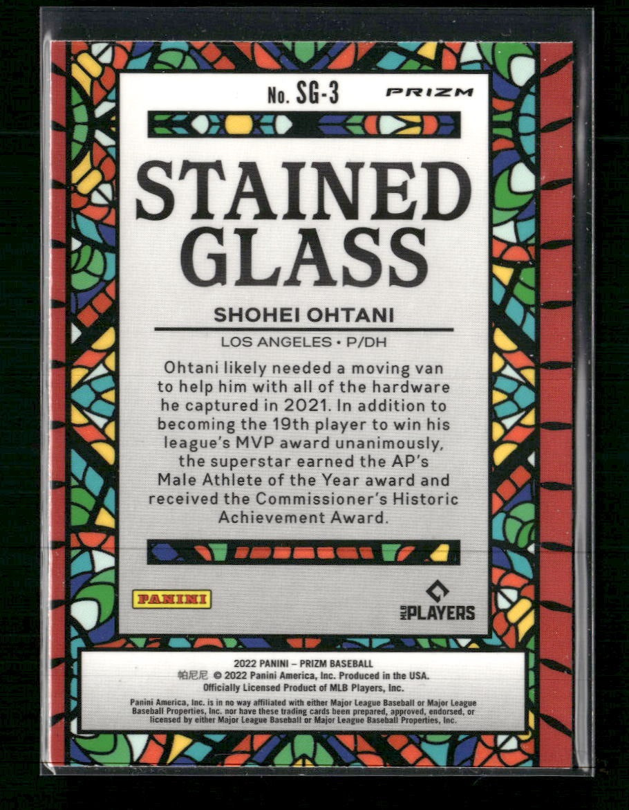 2022 Panini Prizm Stained Glass Red/White/Blue Prizm Shohei Ohtani #SG-3