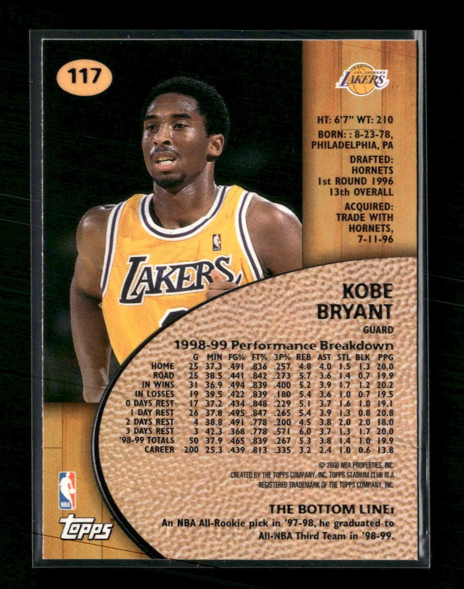 1999-00 Stadium Club Kobe Bryant #117