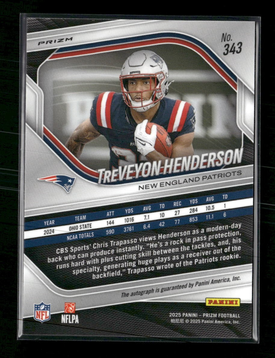 2025 Panini Prizm Silver TreVeyon Henderson #343