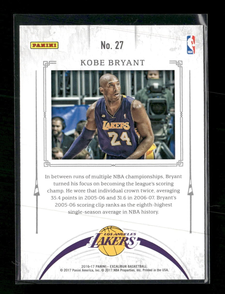 2016-17 Panini Excalibur Jousting Kobe Bryant #27