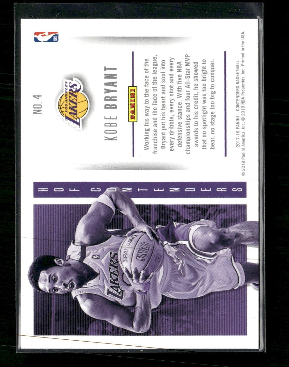 2017-18 Panini Contenders Hall of Fame Contenders Kobe Bryant #4