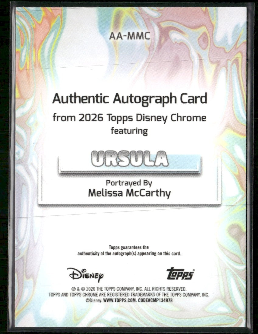 2025 Topps C Disney Auto M. M. Red&Black Refractor #/28 Melissa McCarthy #AA-MMC