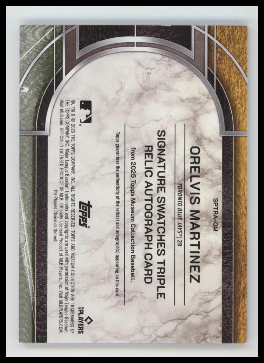 2025 Topps Museum Triple Relic Auto Emerald Orelvis Martinez #/1 AU #SPTRA-OM