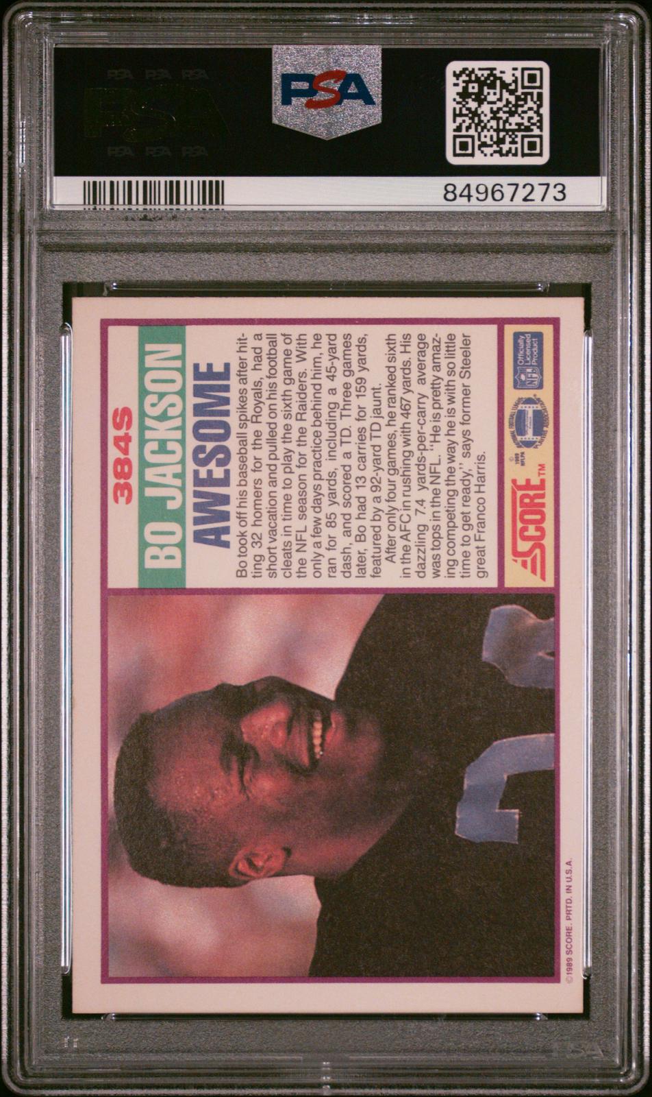 1989 Score Supplemental Supplemental Bo Jackson 8 PSA #384S