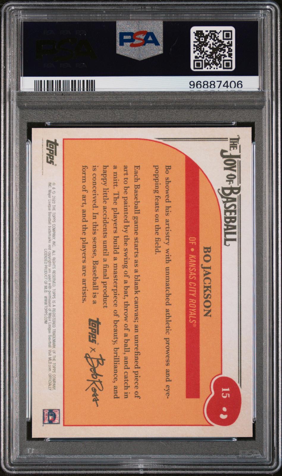 2023 Topps X Bob Ross The Joy Of Baseball Bo Jackson 10 PSA #15