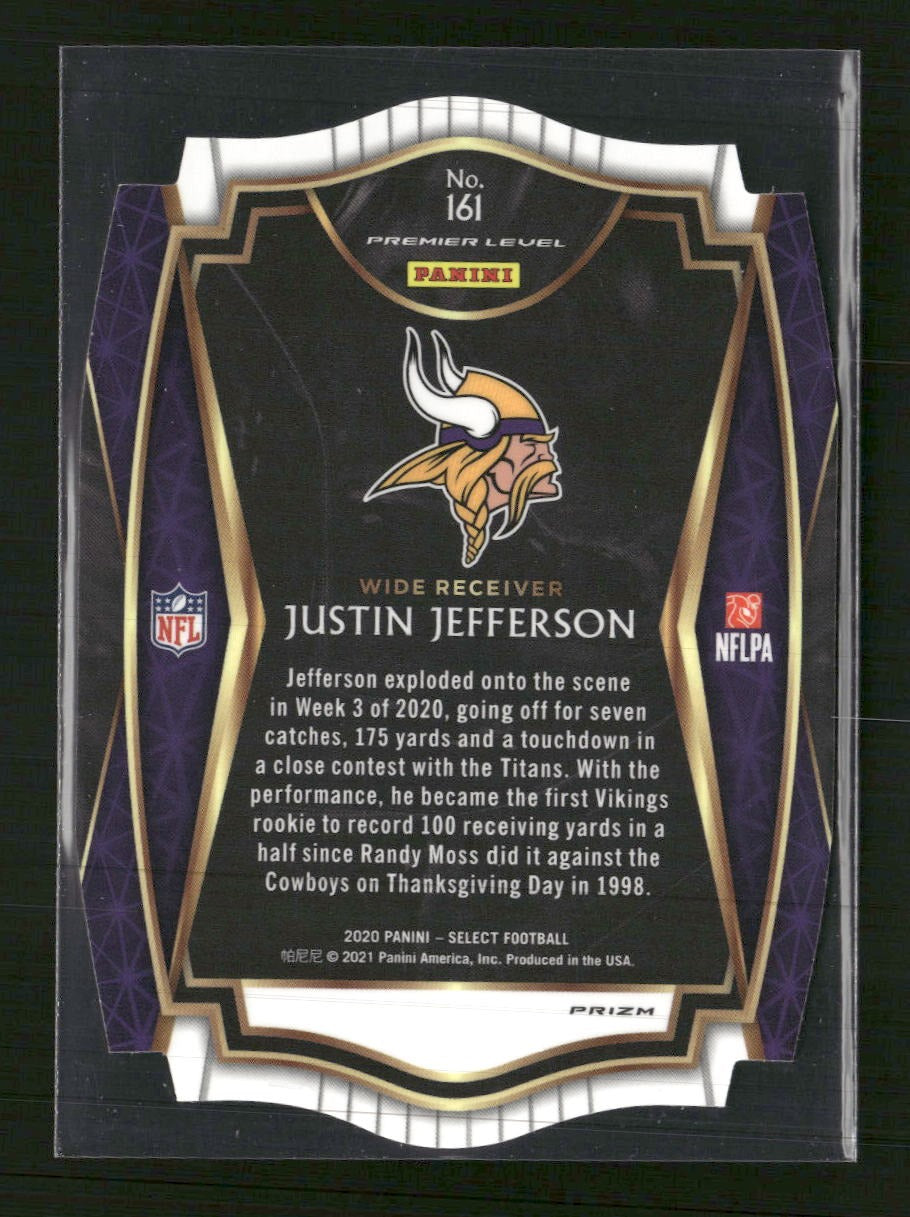 2020 Panini Select Tri-Color Prizm Die Cut Justin Jefferson RC #161