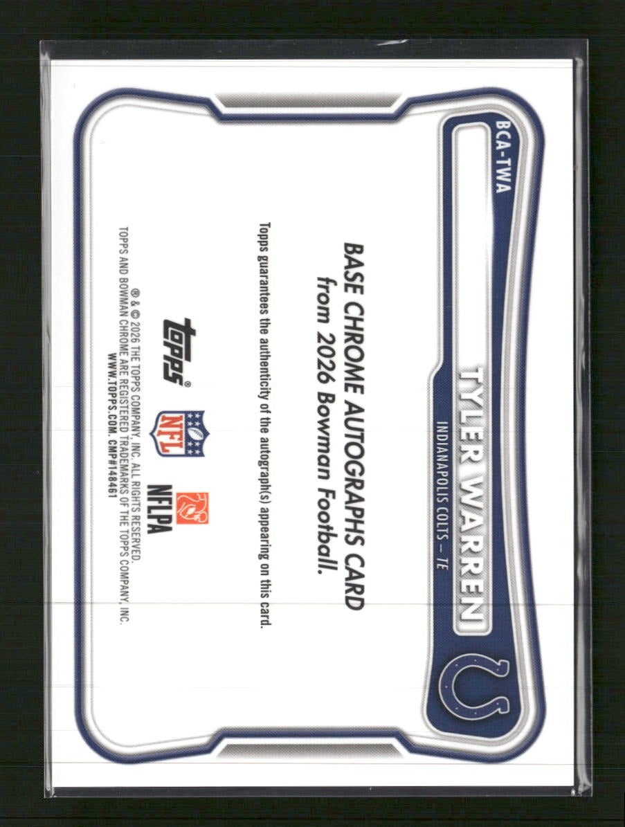 2026 Bowman Chrome Auto Orange Mojo Refractor Tyler Warren #/25 #BCA-TWA