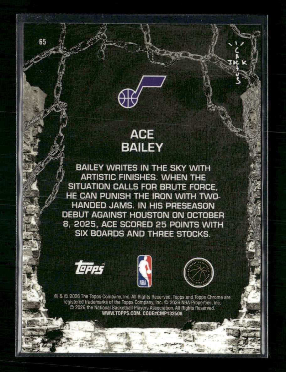 2025-26 Topps Chrome Cactus Jack Aqua Shimmer Refractor Ace Bailey #/199 #65