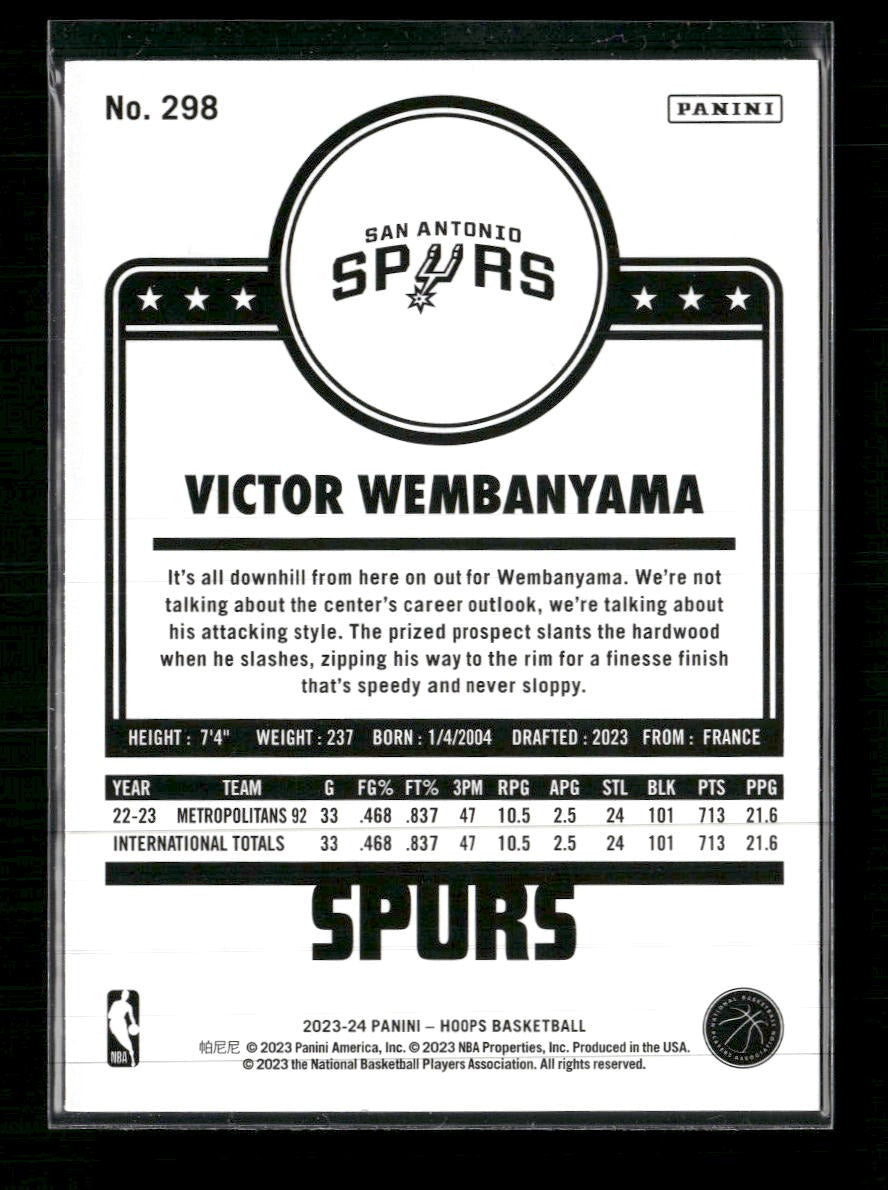 2023-24 Hoops Victor Wembanyama #298