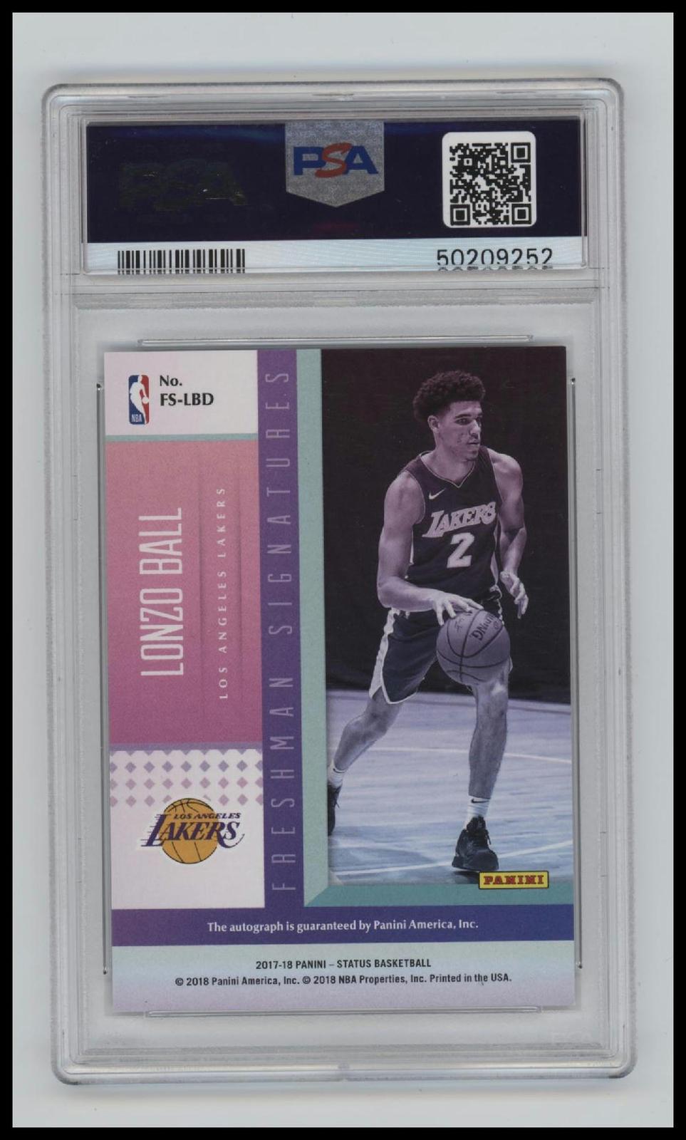 2017 Panini Status Freshman Signatures Lonzo Ball 9 PSA #LBD