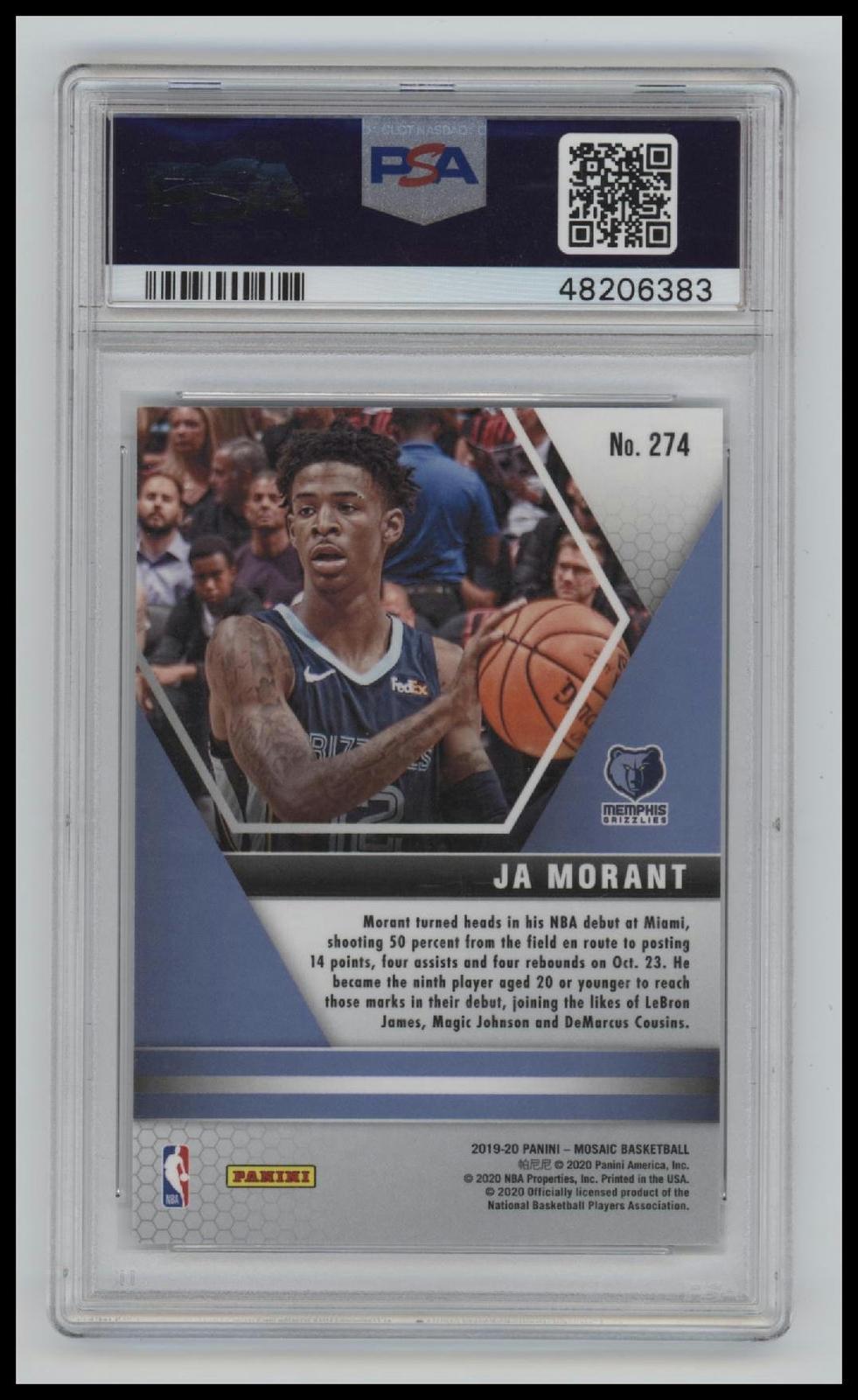 2019 Panini Mosaic Ja Morant 10 PSA #274