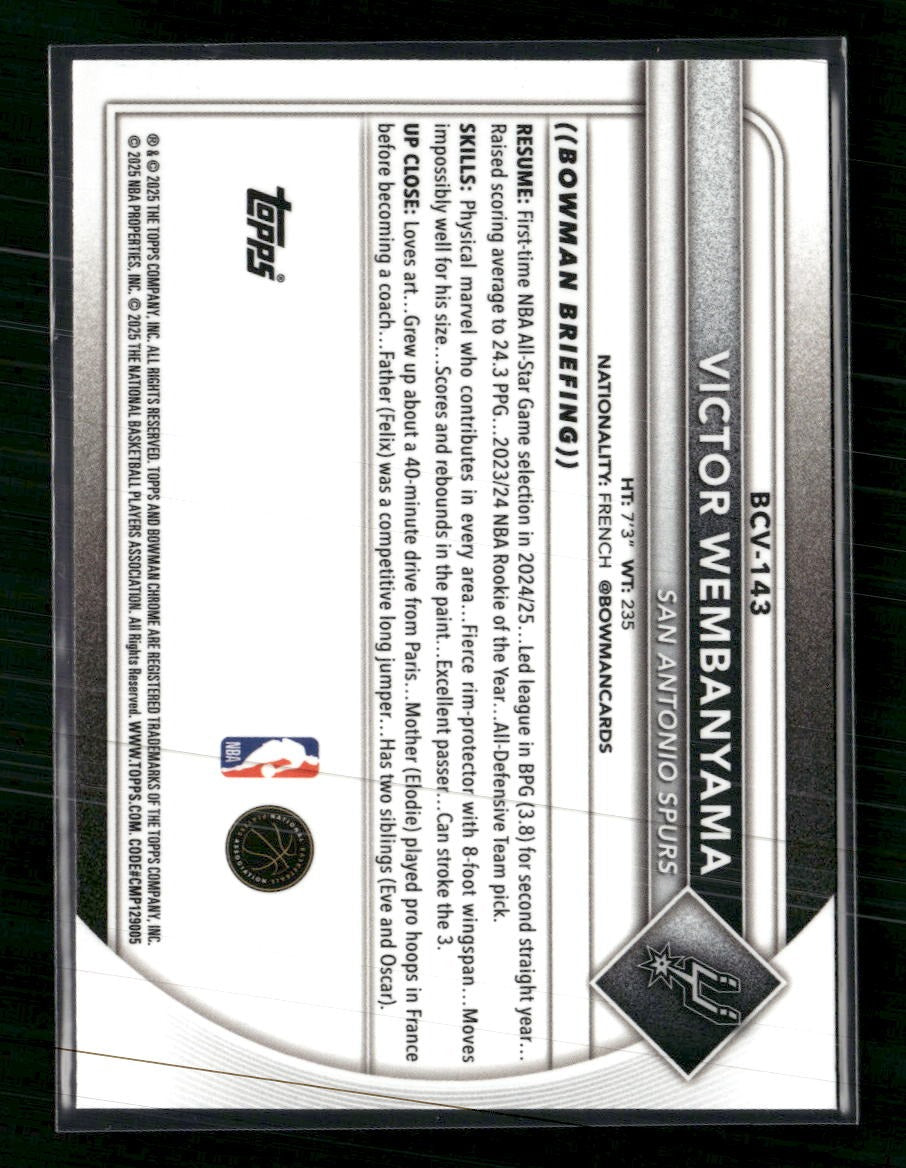 2025-26 Bowman Blue Border Victor Wembanyama #/150 #143