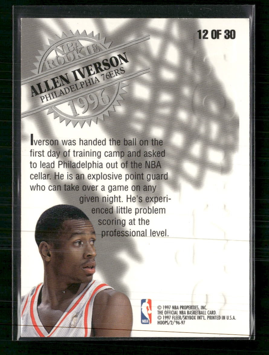 1996-97 Hoops Rookies Allen Iverson #12