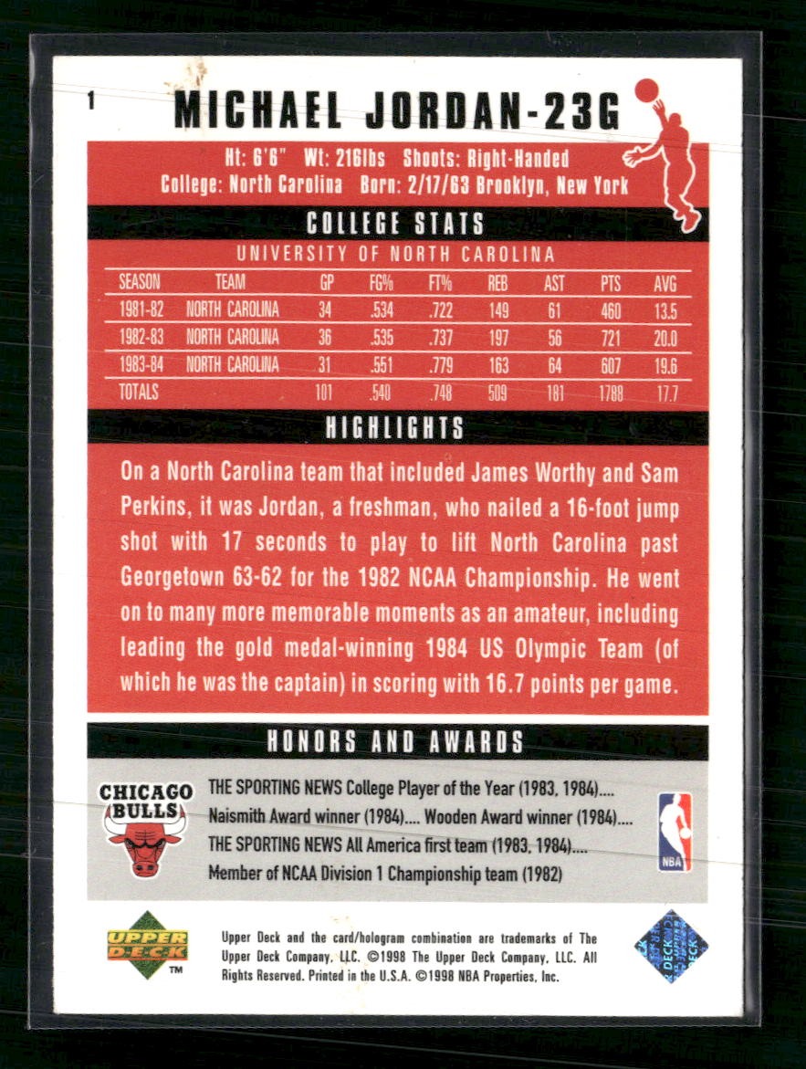 1998 Upper Deck Michael Jordan Career Collection Michael Jordan #1