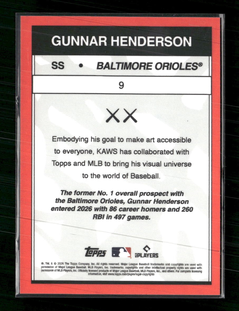 2026 Topps MLB x KAWS Gunnar Henderson #9