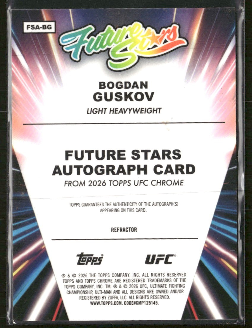 2026 Topps Chrome UFC Future Stars Autographs Bogdan Guskov AU #FSA-BG