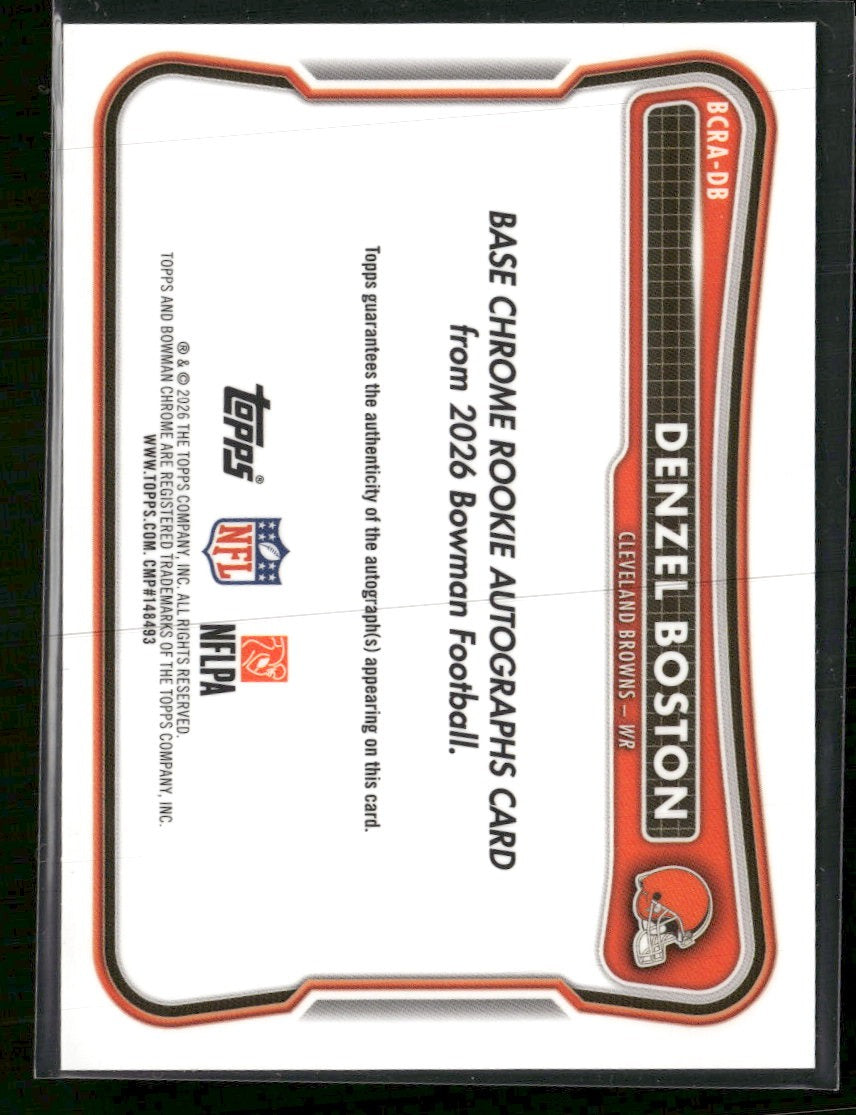 2026 Bowman Chrome Football Denzel Boston RC AU #BCRA-DB