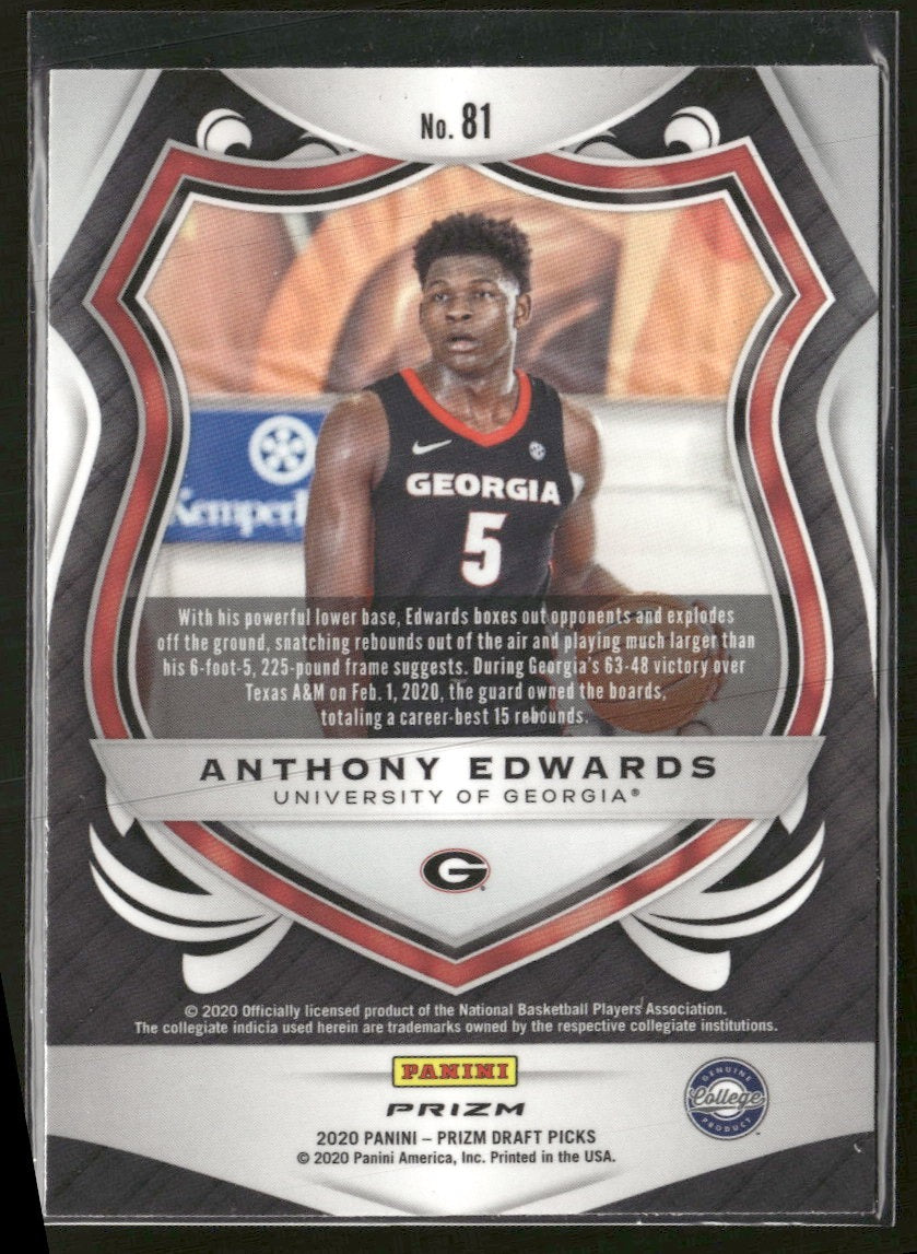 2020 Panini Prizm Draft Picks Collegiate Pink Ice Anthony Edwards #81