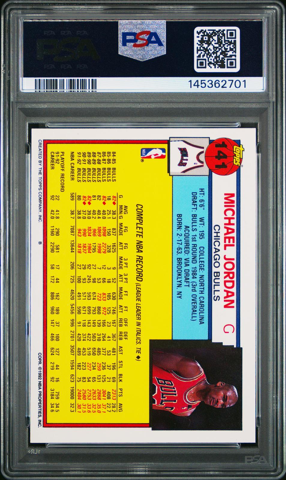 1992 Topps Michael Jordan 7 PSA #141
